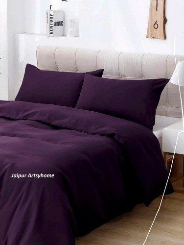 Dark Purple color Linen Duvet Cover set 