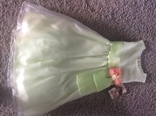 NEW W/TAG GIRLS KID COLLECTION LIME GREEN SLEEVLESS DRESS W/TULLING.. SIZE 4