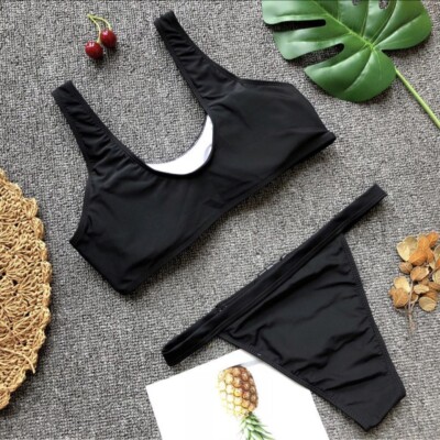 ビキニ VALLO DE NEAR Belted Swimsuit Black black belted bikini swimsuits new Summer Vacay Sale | eBay