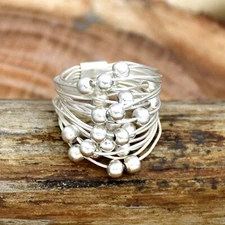 Handmade Wrapround Silver Wire Ring Sterling Silver Ring Wire Statement Ring