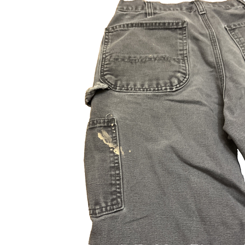 Carhartt B11 Gray Carpenter Pants Distress Duck Canvas Leather Patch 32x32 - Bild 11 von 11