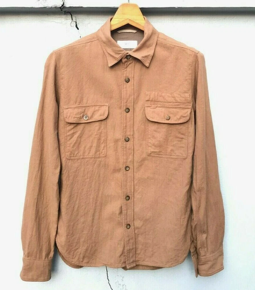 S Khaki Brown 417 Edifice 2 Pocket Shirt Japan