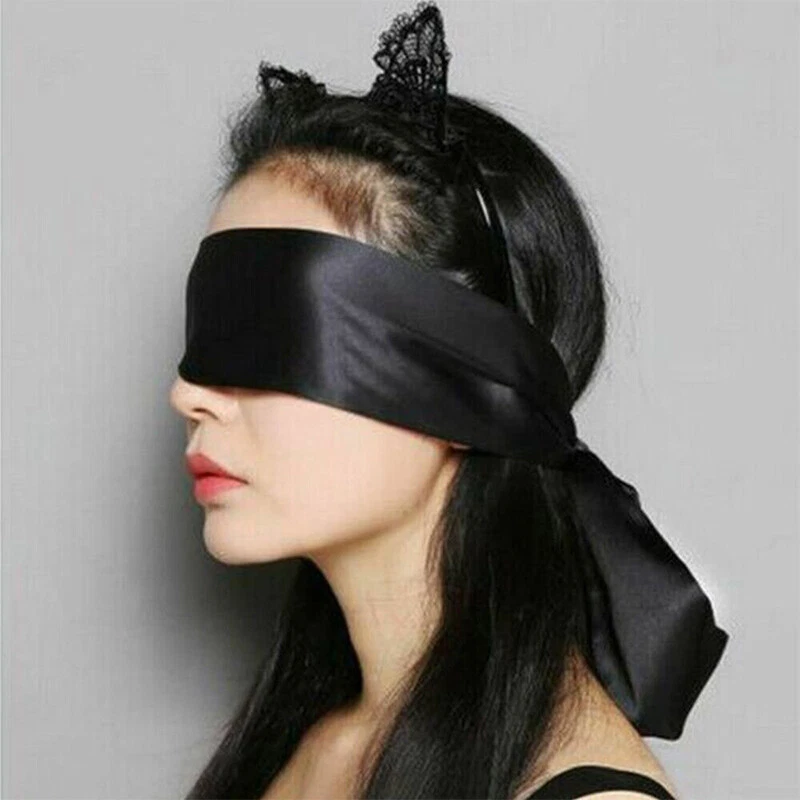 Party Game Sexy Silk Satin Eye Mask Shade Blindfold Ribbon Cosplay Accessories - Image 2 of 4