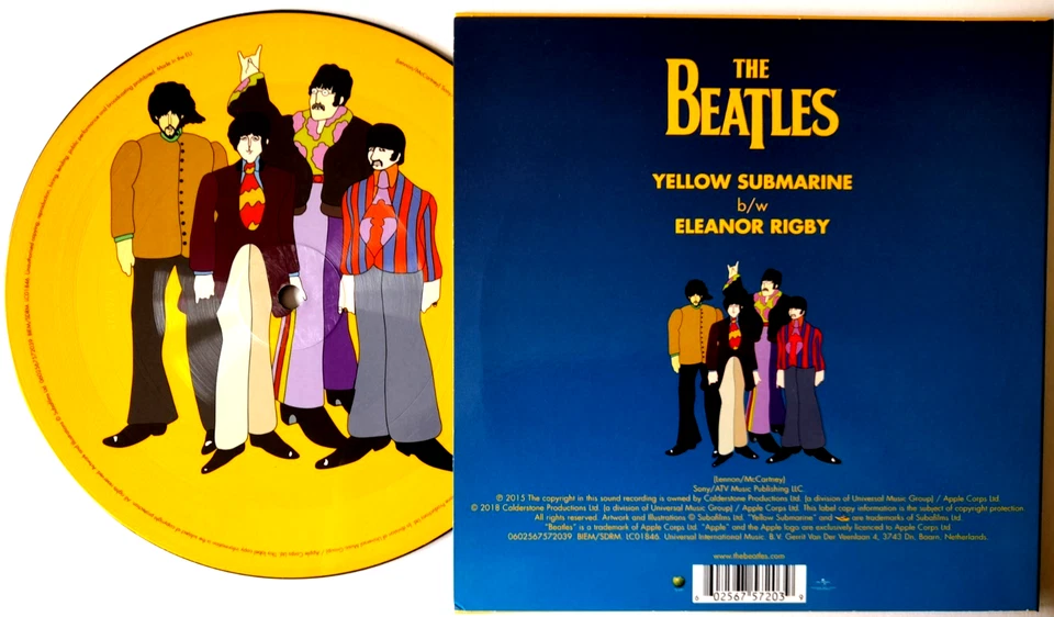 NEW Beatles Picture Disc Yellow Submarine Eleanor Rigby 7" Vinyl  50th Anniversa - Image 2 of 2