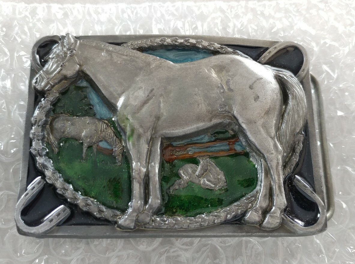 Western horses horse horseshoe farrier belt buckle HORSE SHOE CABALLO Herradura Cowboy Western Alpaca Belt  main image 3