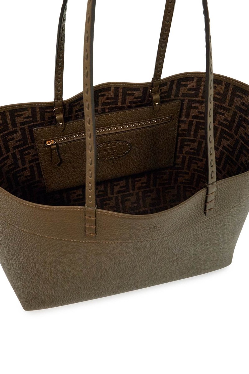 【FENDI】ROLL MEDIUM BAG◆8BH428AS84 Medium Roll Cuoio Romano leather Gray | Fendi