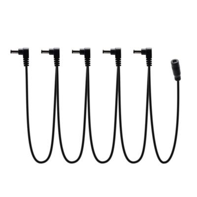 5-Way Daisy Chain Power Cable for Guitar Effects Pedals - Right Angle Plug