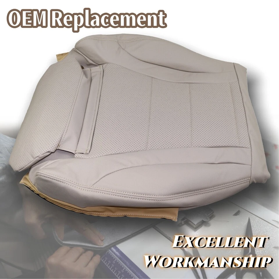 For 2015-2021 Mercedes Benz C300 Driver Side Bottom Leather Seat Cover Tan - Image 2 of 4