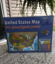 HEMISPHERES UNITED STATES 500 PC JIGSAW PUZZLE-24" x 36"-UNOPENED SHRINK WRAPPED