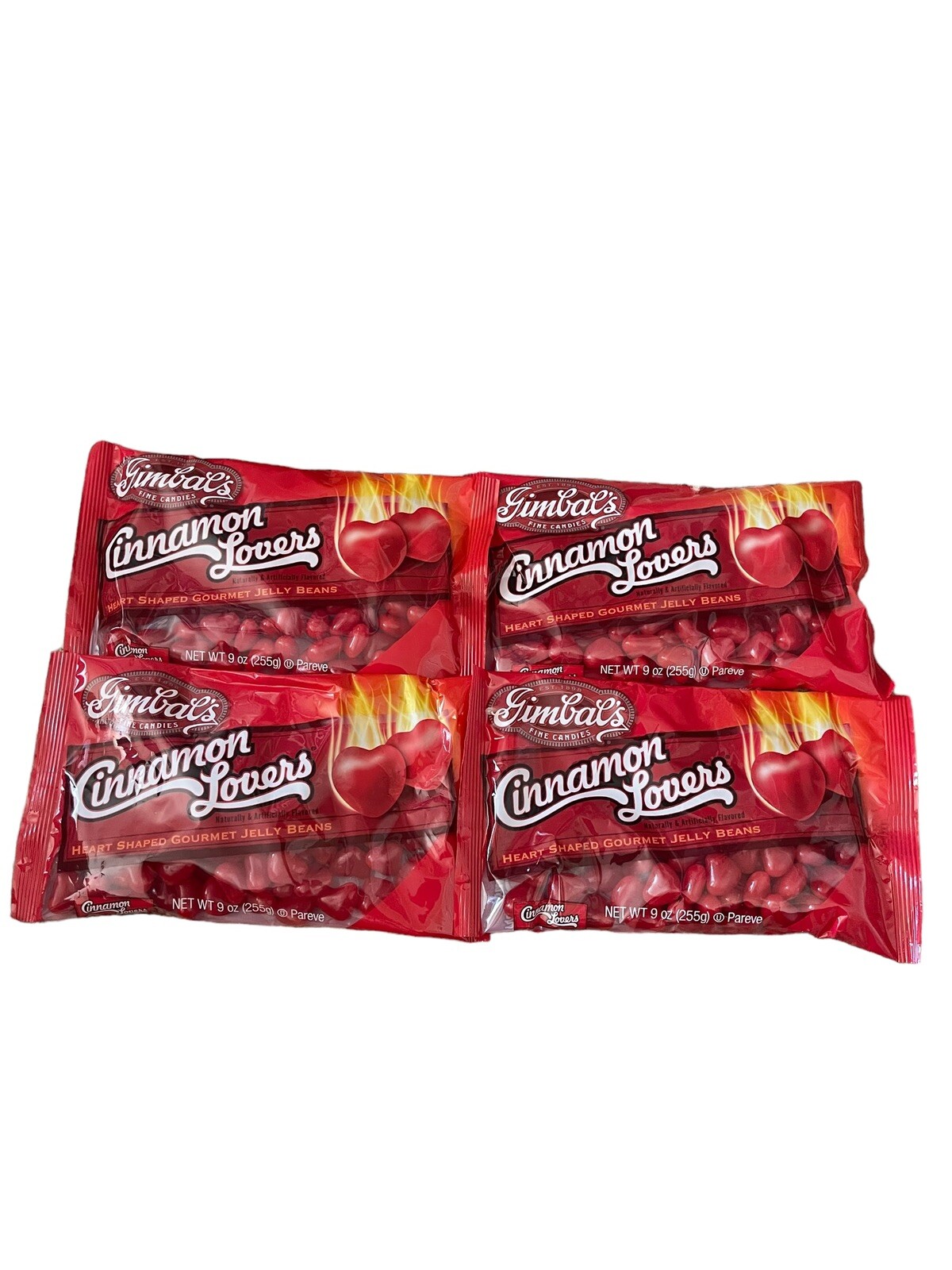 Gimbal's Cinnamon Lovers Heart Shaped Gourmet Jelly BeanLot Of 4 Bags