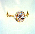 { Sterling Silver 18K Plated 2ct oval Cz Engagement Ring 2ct oval Cz I Size 10