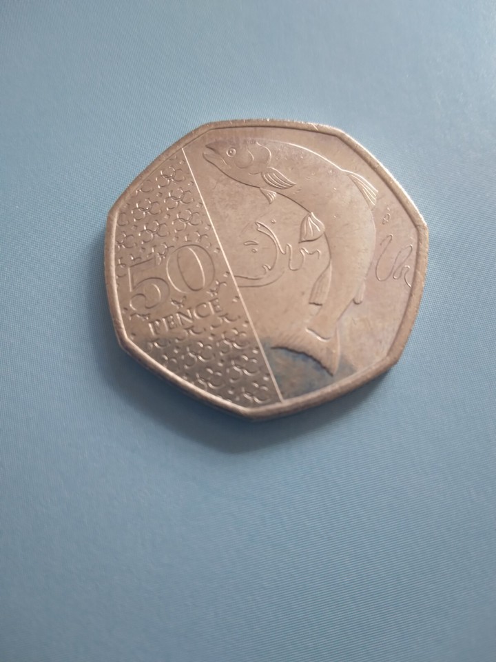 King Charles III, 2023 Atlantic Salmon 50p Coin, No Privvy From