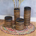 Hand-Woven Indonesian Seagrass Baskets Set of 4 Banana Leaf vase and bins