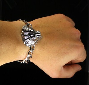 Authentic Mens Mighty Lion CZ Cuban Link Chunky Bracelet 14k Gold Plated Iced Hip Hop 