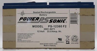 Power Sonic PS-12360 F2 12V 36Ah Sealed Lead Acid Battery SLA Rechargeable New