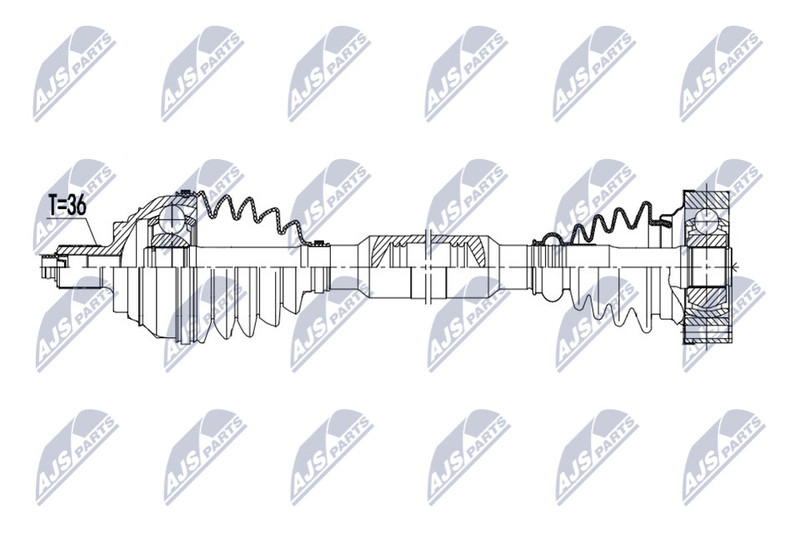 Arbre de transmission avant pour VW Golf VII et Golf V