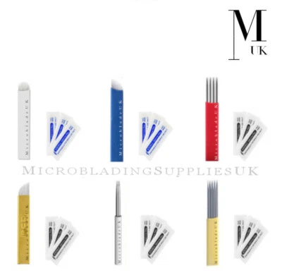 MICROBLADING NEEDLES Microblading Brow Blades Needles - EYEBROW PMU Curved Shading PCD Liner NANO UK