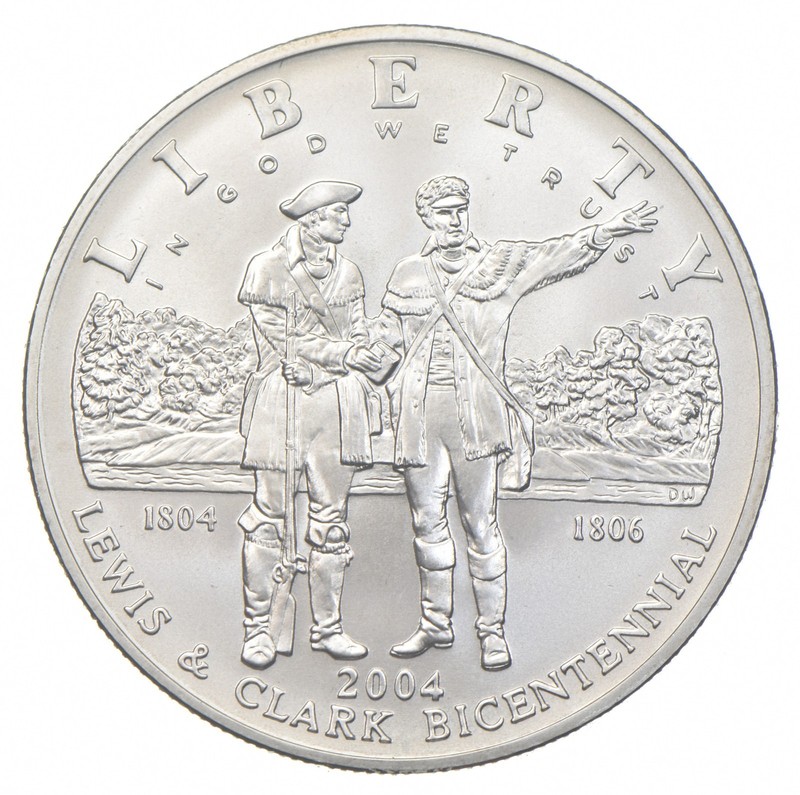 2004-P Unc Lewis & Clark Commemorative Silver Dollar $1 *3799