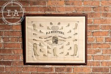 Late 19th Century P. J. Ruetzel Boot Manufacturer Illustrated Trade Broadside