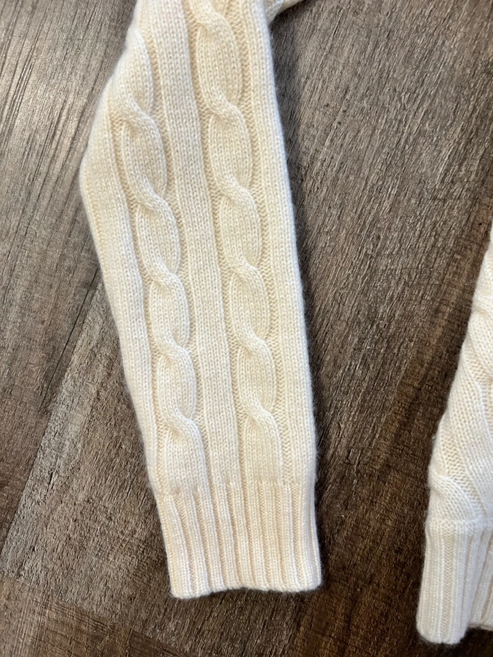 Ralph Lauren Black Label Collection Usado en Excelente Condición Marfil Cachemira Slim Fit Suéter XS Foto 3 de 4