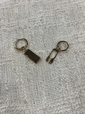Vintage Pull Apart Gold Toned Double Keychain 3 