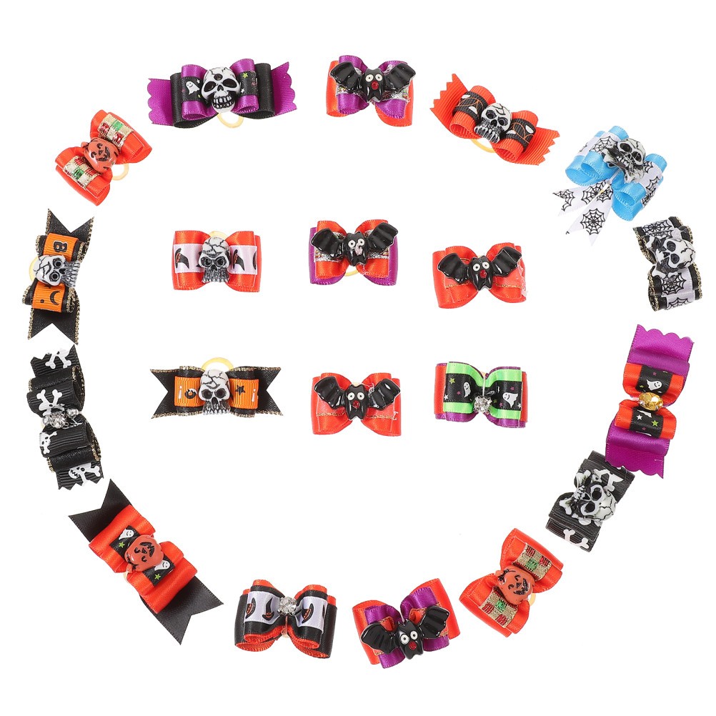 20 Pezzi Accessori Fiocchi per Cuccioli Cane Accessori per Peli di Cani Copricapo Animali Domestici foto 3