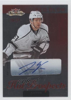 2013 Fleer Showcase Hot Prospects Autos Red Glow 25/27 Linden Vey #142 Auto l0z