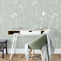 World Of Wallpaper AF0039 Vliestapete Botanisch GrüN Schmetterlinge Waschbar