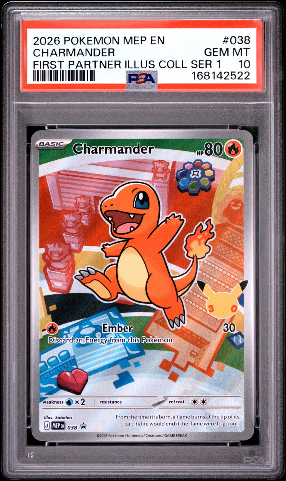 2026 POKEMON MEP FIRST PARTNER ILLUSTRATION COLLECTION #038 CHARMANDER PSA 10
