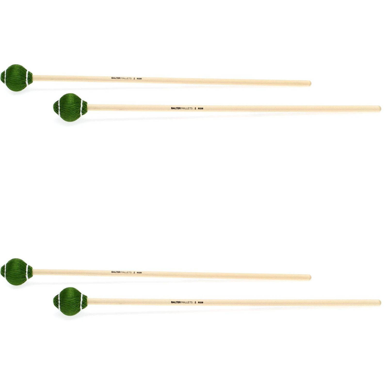 Молоточки для виброфона Balter Pro Vibe средней твердости - Зеленый шнур - Береза 2 упаковки 16290₽