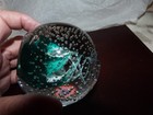 Controlled Cauldron bubble Teal art glass paperweight Caithness Scotland w/ box — photo 10