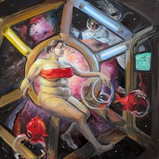 Space oddity, oil painting