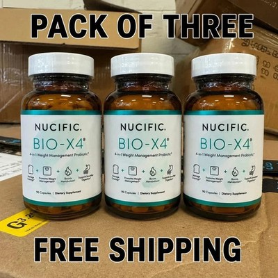 3 Pack Bio-X4 4-in-1 Probiotic Digestive Weight Support 90 Caps EXP 08/2028