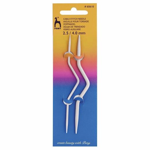 Pony Cranked Cable Stitch Knitting Needles - 2.5mm & 4mm