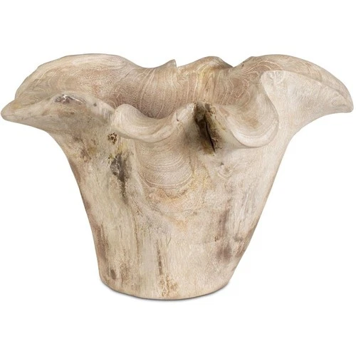 Uttermost 17135 Teak Flow White-Washed Teak Wood Outdoor Bowl - Picture 1 of 7