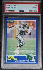 1989 Score Cris Carter PSA 9 MINT Philadelphia Eagles Minnesota Vikings #72