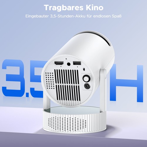 NEU Mini Tragbar Akku Beamer Projektor 4K UHD WiFi Bluetooth Android TV Heimkino - Bild 2 von 9