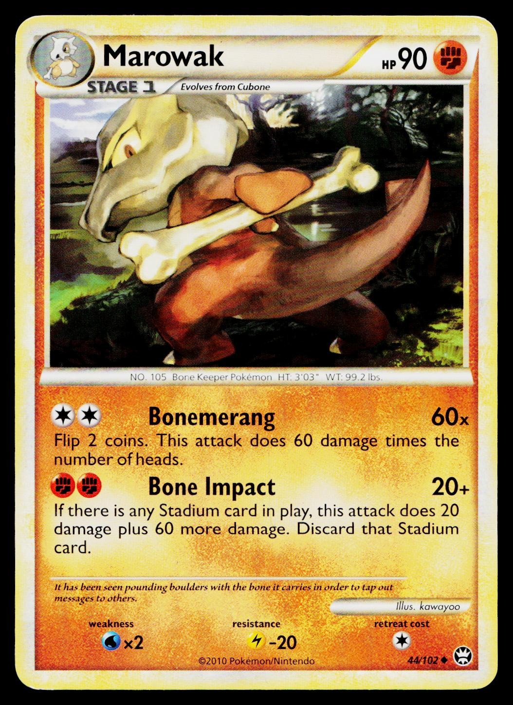 Marowak 44/102 Uncommon HGSS Triumphant Pokemon Lightly Played