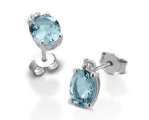 18Kt White Gold Natural Diamond Sea Water Earrings C-ORACQ58L/4