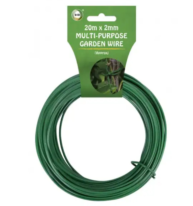 Garden Wire 20m X 2mm Garden Cord Line Wire Multi Purpose Wire Green Plant Ties