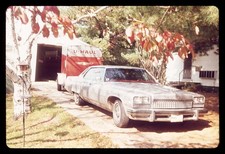 Sl27 Slide 1977 Buick Car U-haul Trailer Moving Day 191a