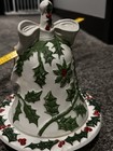Vintage Mid-Century Holly Ceramic “Seasons Greetings” Christmas Bell & Bowl — photo 7