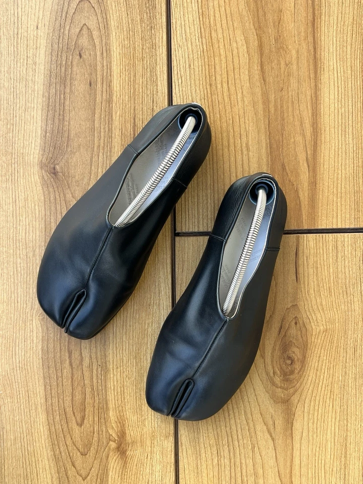 Maison Margiela Tabi Babouche Leather Flats In Black Size 37 EU|6.5US|4.5 UK - Image 4 of 4