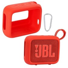 for JBL Go 4 Waterproof Bluetooth Speaker Silicone Cover, Red Red Case