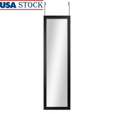 Over The Door Full Length Mirror Wall Mounted Space Saving Hanging Solution New