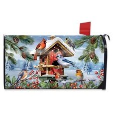 Briarwood Lane Winter Birdhouse Gathering Mailbox Cover