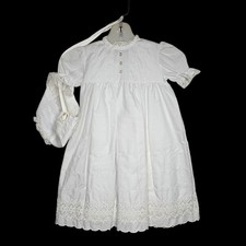 Vintage Unbranded Baby Girl Size 0-6 Months Christening Dress Set