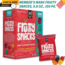 Member's Mark Fruity Snacks, 0.8 oz., 100 pk. Assorted Fruit Flavors, FREE SHIP