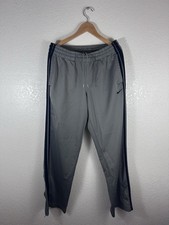 Nike Men  s Gray Dri-FIT Athletic Track Pants Size Medium Tapered Zip Ankle