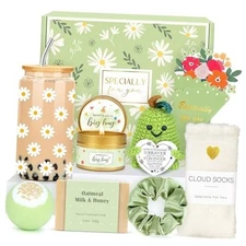 Gift Baskets for Women Unique Birthday Gifts for Women self care cheer up Green